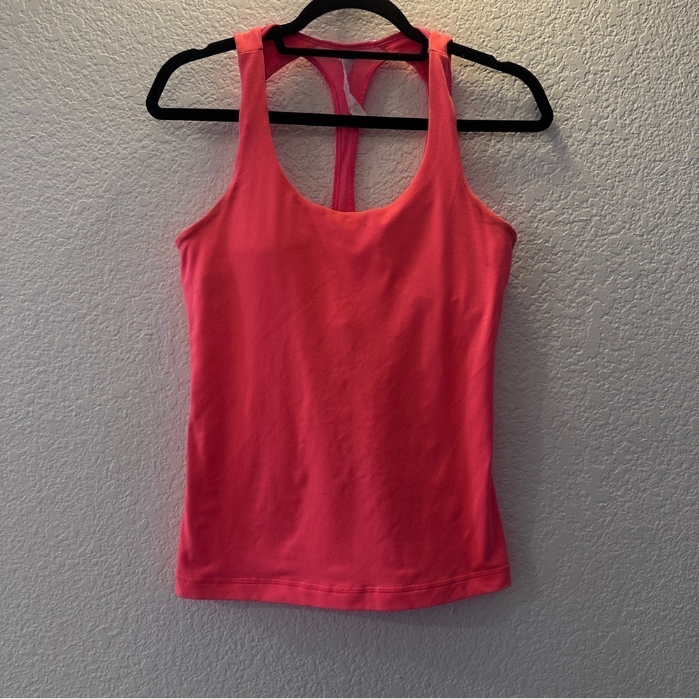 Under Armour Pink Racerback Tank Top Built-In Bra Mesh Back Stretchy Gym Wear